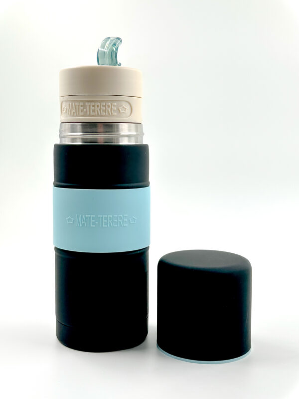 Thermos Autocebante Mate-Tereré 1L negro y azul - Afbeelding 2