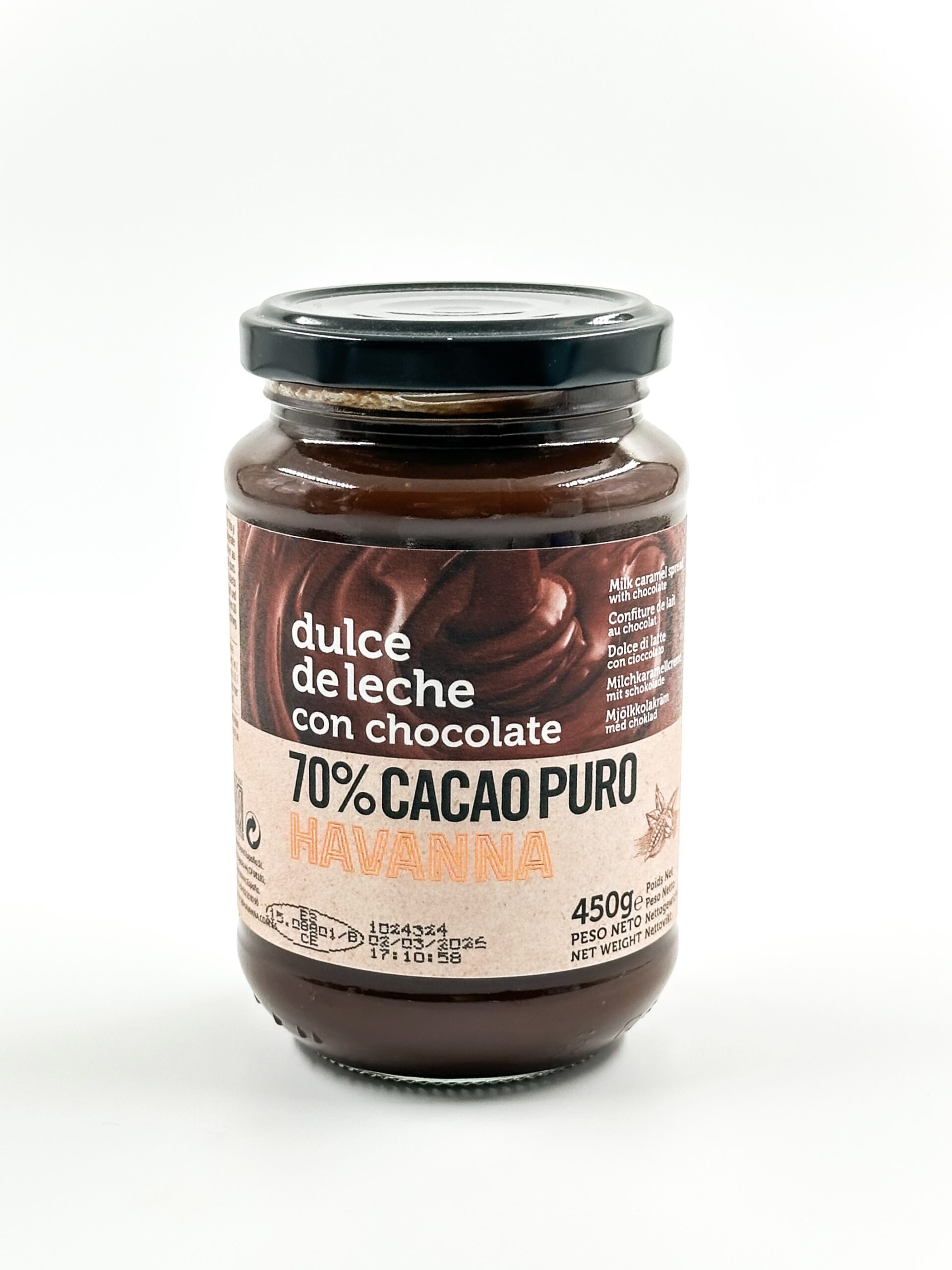 Dulce de Leche HAVANNA 70% Cacao Puro 450g